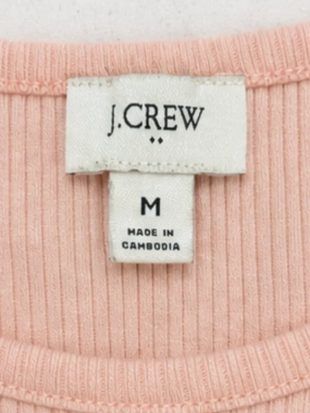 J.Crew Blush Ribbed Flutter Sleeve Top Medium Soft Cotton Modal